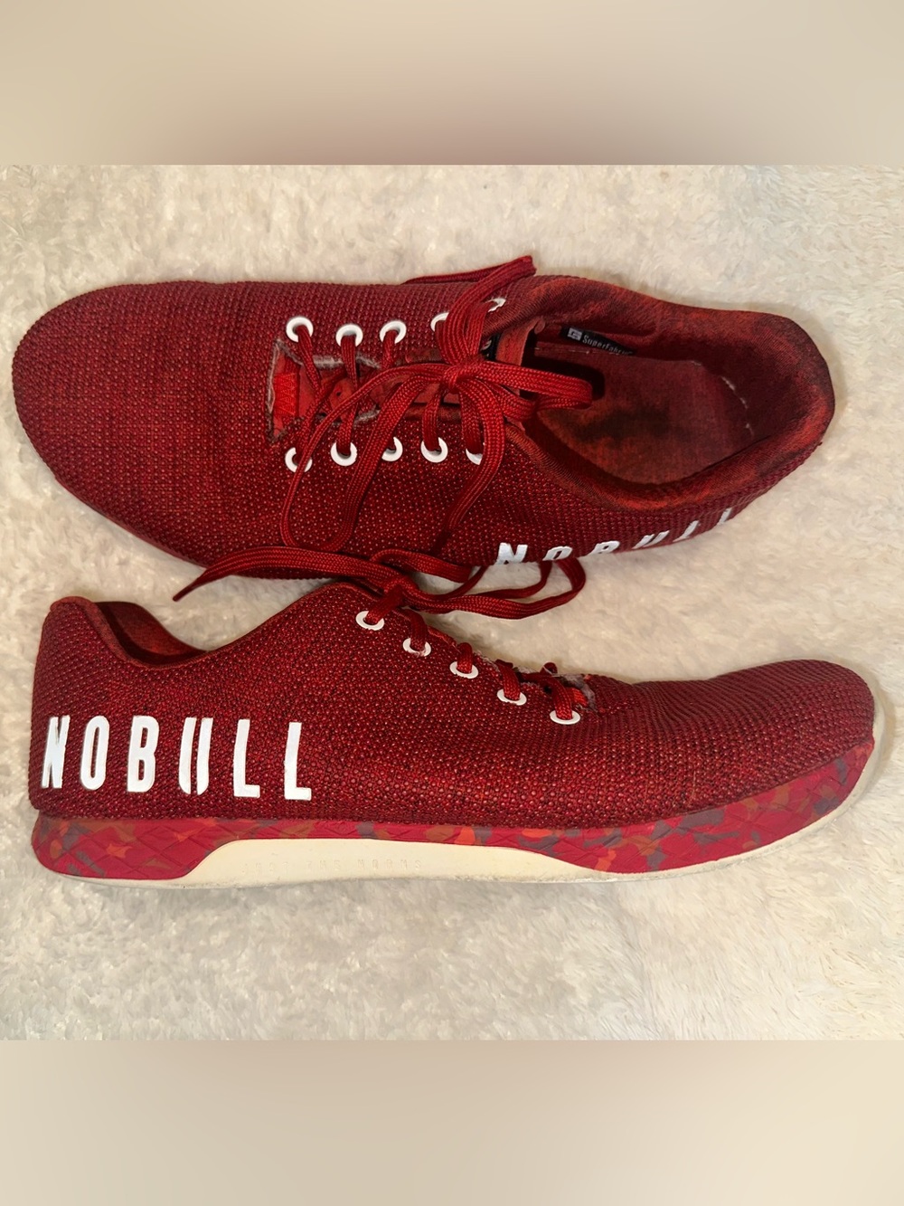 NOBULL Dark Red Knit Athletic Trainers